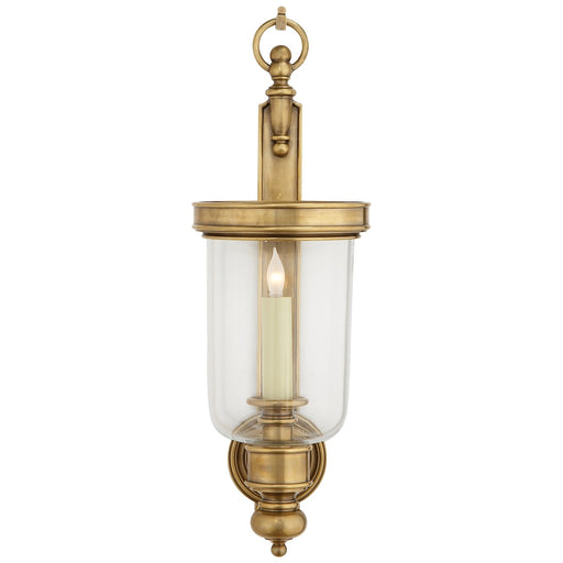 Georgian Small Hurricane Wall Sconce in Antique-Burnished Brass