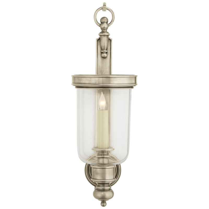 Georgian Small Hurricane Wall Sconce in Antique Nickel
