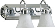 Campbell 2 Light Faux Alabaster Vanity in Chrome