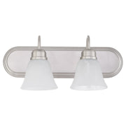 Campbell 2 Light Faux Alabaster Vanity in Satin Nickel