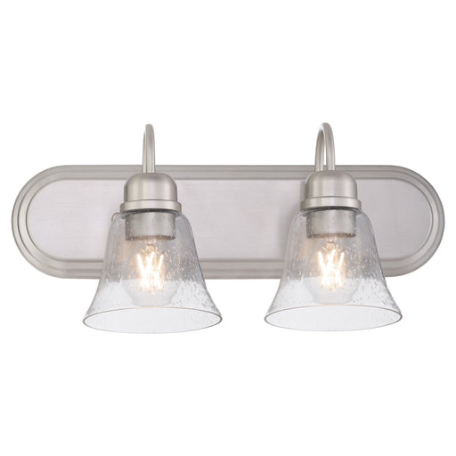 Campbell 2 Light Glass Vanity in Satin Nickel