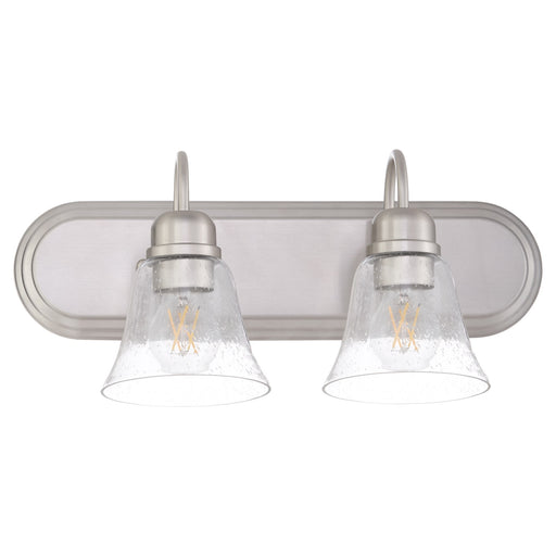Campbell 2 Light Glass Vanity in Satin Nickel