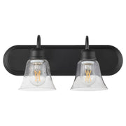 Campbell 2 Light Glass Vanity in Textured Black