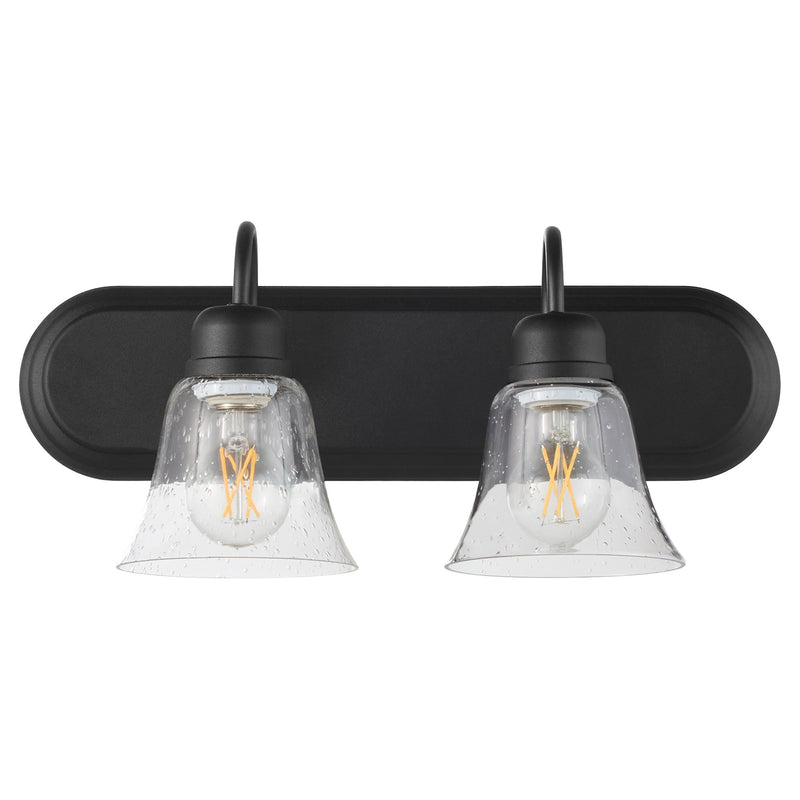 Campbell 2 Light Glass Vanity in Textured Black
