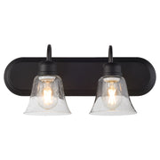 Campbell 2 Light Glass Vanity in Textured Black