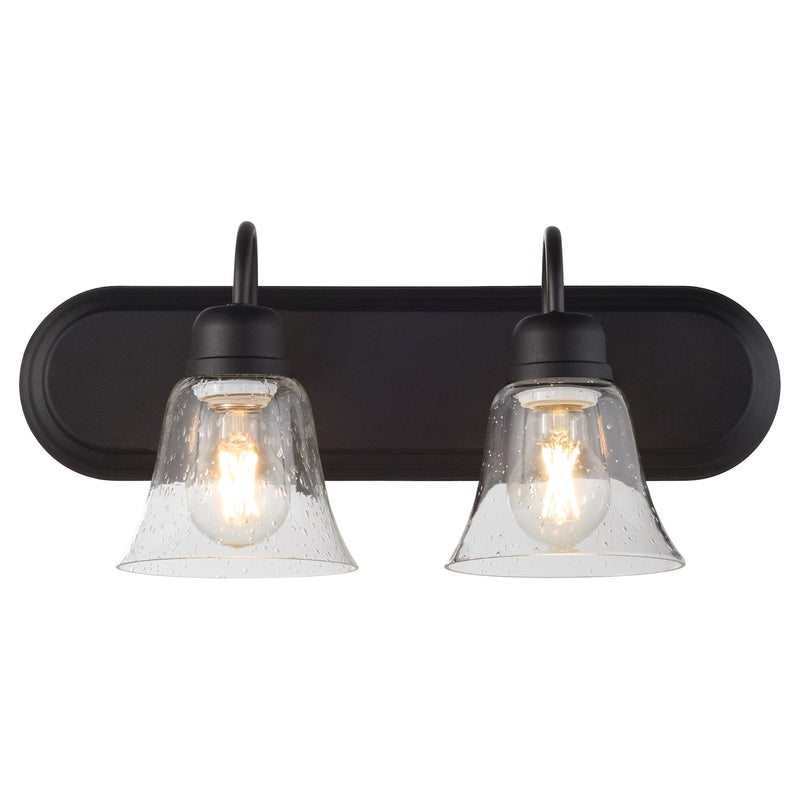 Campbell 2 Light Glass Vanity in Textured Black