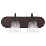 Campbell 2 Light Glass Vanity in Oiled Bronze
