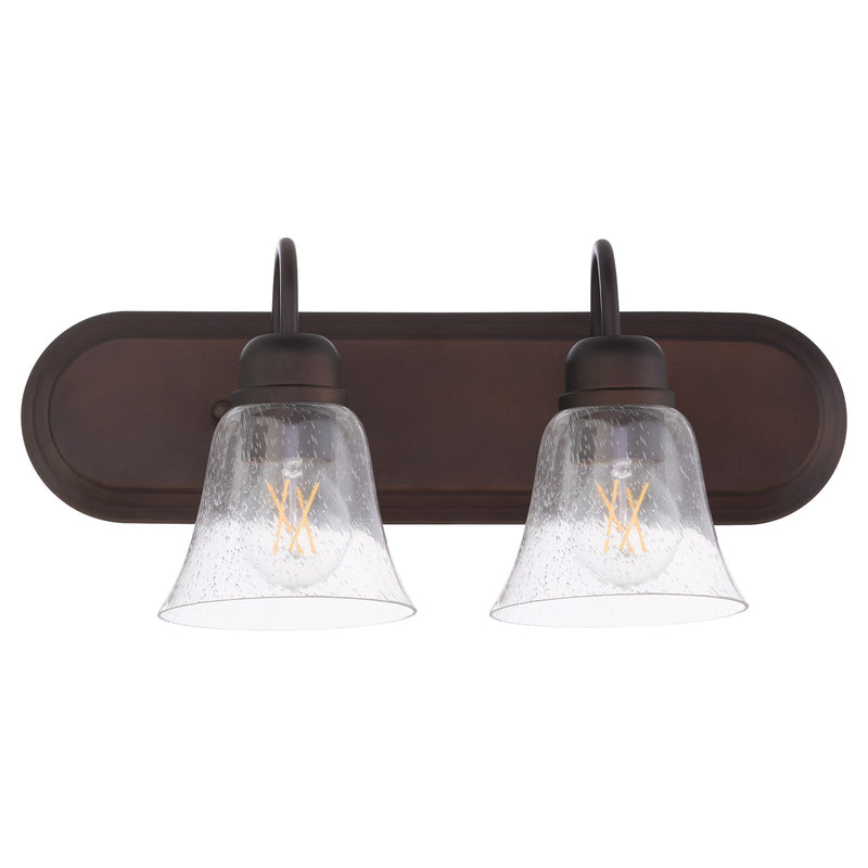 Campbell 2 Light Glass Vanity in Oiled Bronze