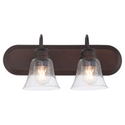 Campbell 2 Light Glass Vanity in Oiled Bronze