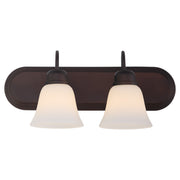 Campbell 2 Light Glass Vanity in Oiled Bronze