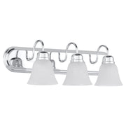 Campbell 3 Light Faux Alabaster Vanity in Chrome
