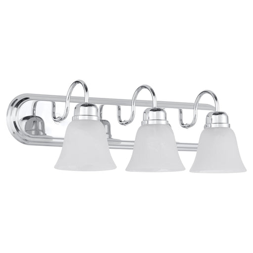 Campbell 3 Light Faux Alabaster Vanity in Chrome
