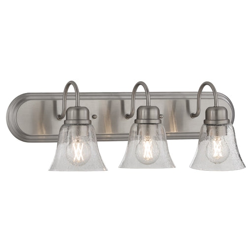 Campbell 3 Light Glass Vanity in Satin Nickel