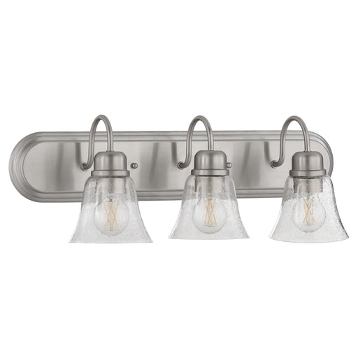 Campbell 3 Light Glass Vanity in Satin Nickel