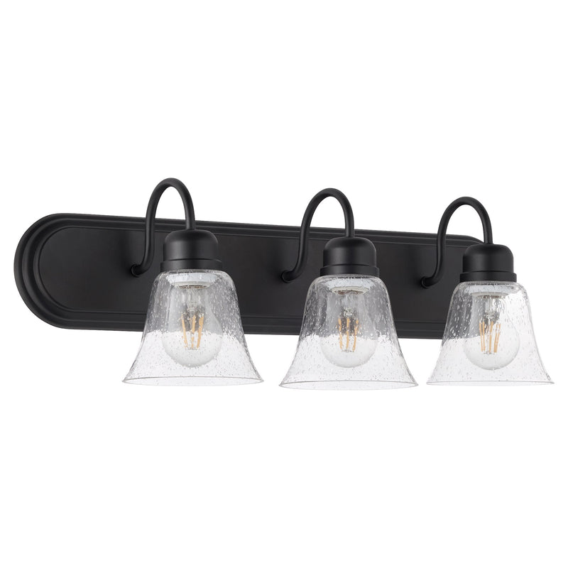 Campbell 3 Light Glass Vanity in Textured Black