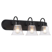 Campbell 3 Light Glass Vanity in Textured Black