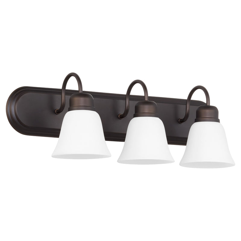 Campbell 3 Light Glass Vanity in Oiled Bronze