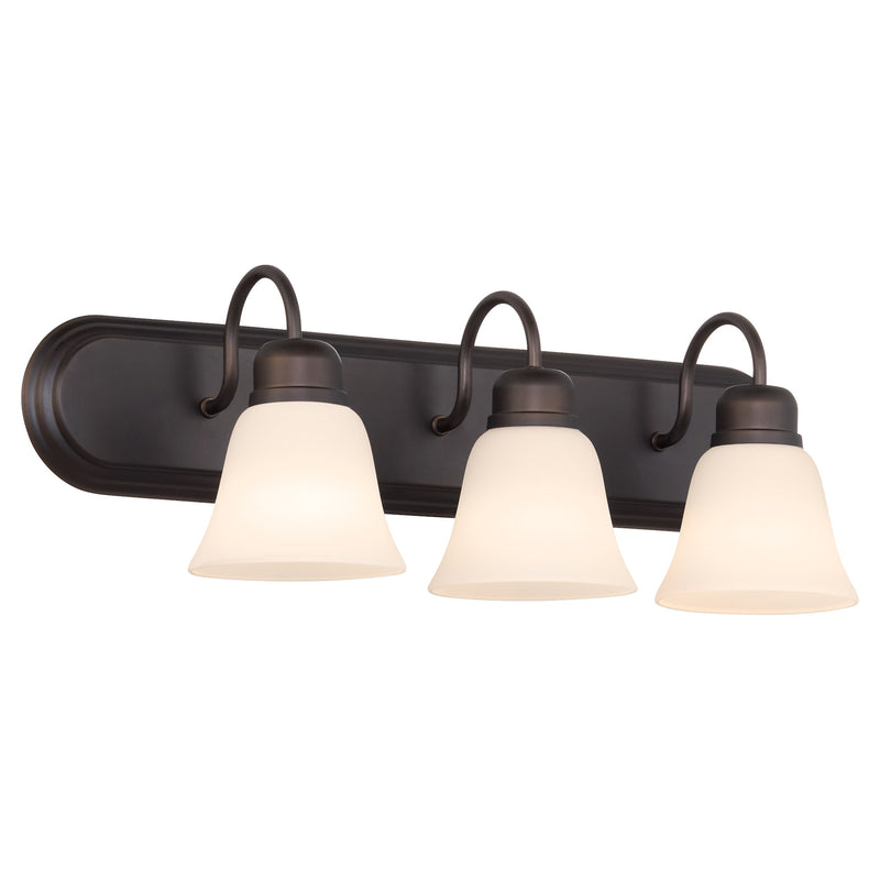 Campbell 3 Light Glass Vanity in Oiled Bronze