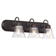 Campbell 3 Light Glass Vanity in Oiled Bronze