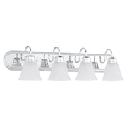 Campbell 4 Light Faux Alabaster Vanity in Chrome