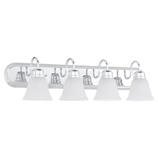 Campbell 4 Light Faux Alabaster Vanity in Chrome