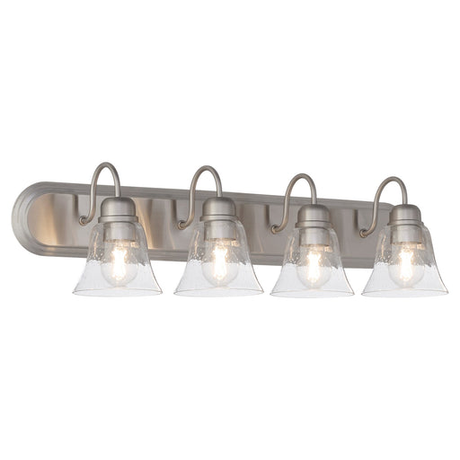 Campbell 4 Light Glass Vanity in Satin Nickel