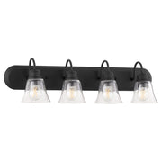 Campbell 4 Light Glass Vanity in Textured Black