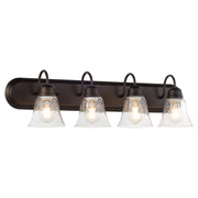 Campbell 4 Light Glass Vanity in Oiled Bronze