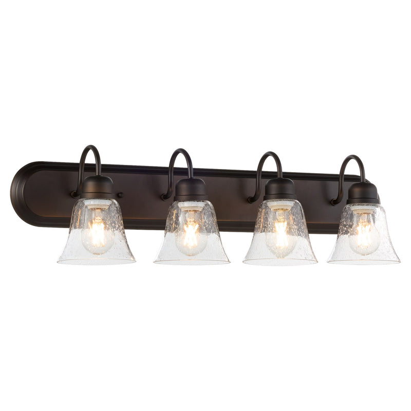 Campbell 4 Light Glass Vanity in Oiled Bronze