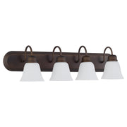 Campbell 4 Light Glass Vanity in Oiled Bronze
