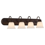 Campbell 4 Light Glass Vanity in Oiled Bronze