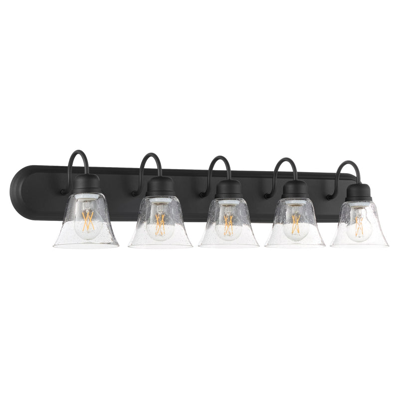 Campbell 5 Light Vanity in Textured Black