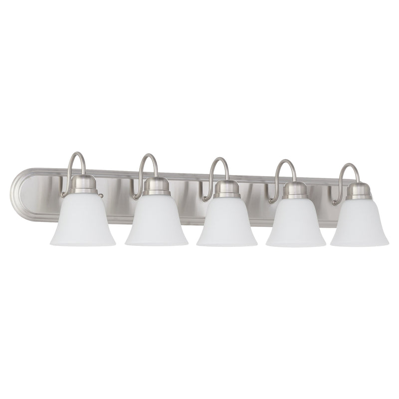 Campbell 5 Light Vanity in Satin Nickel