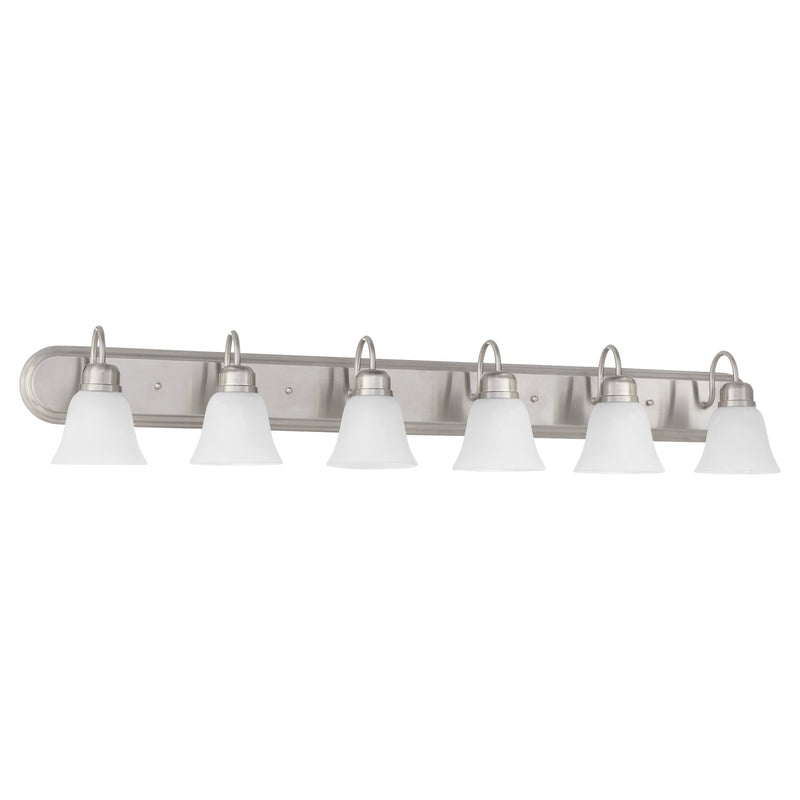 Campbell 6 Light Vanity in Satin Nickel