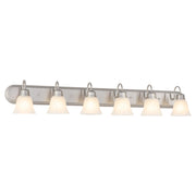Campbell 6 Light Vanity in Satin Nickel