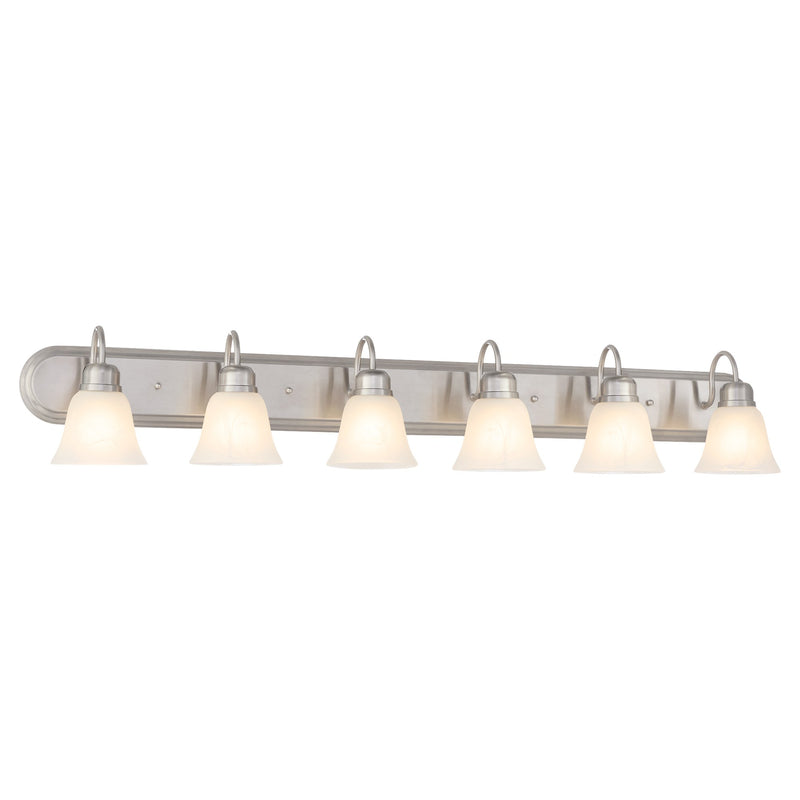 Campbell 6 Light Vanity in Satin Nickel