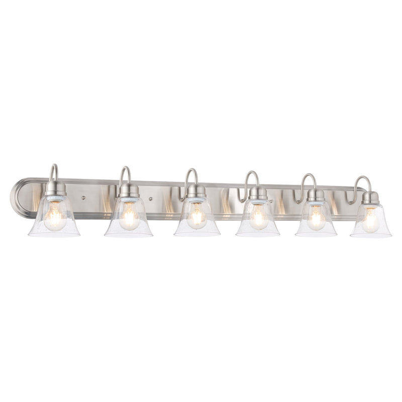 Campbell 6 Light Vanity in Satin Nickel