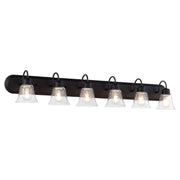 Campbell 6 Light Vanity in Textured Black