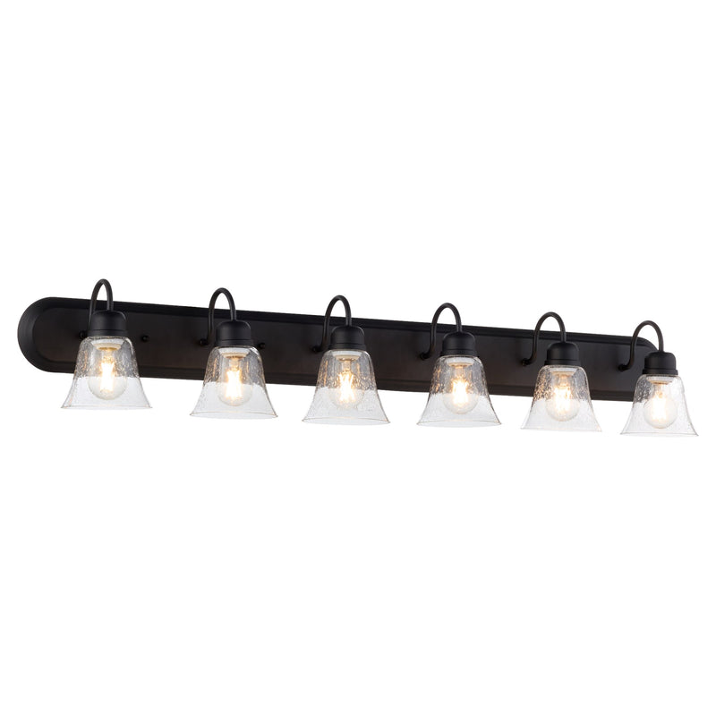 Campbell 6 Light Vanity in Textured Black