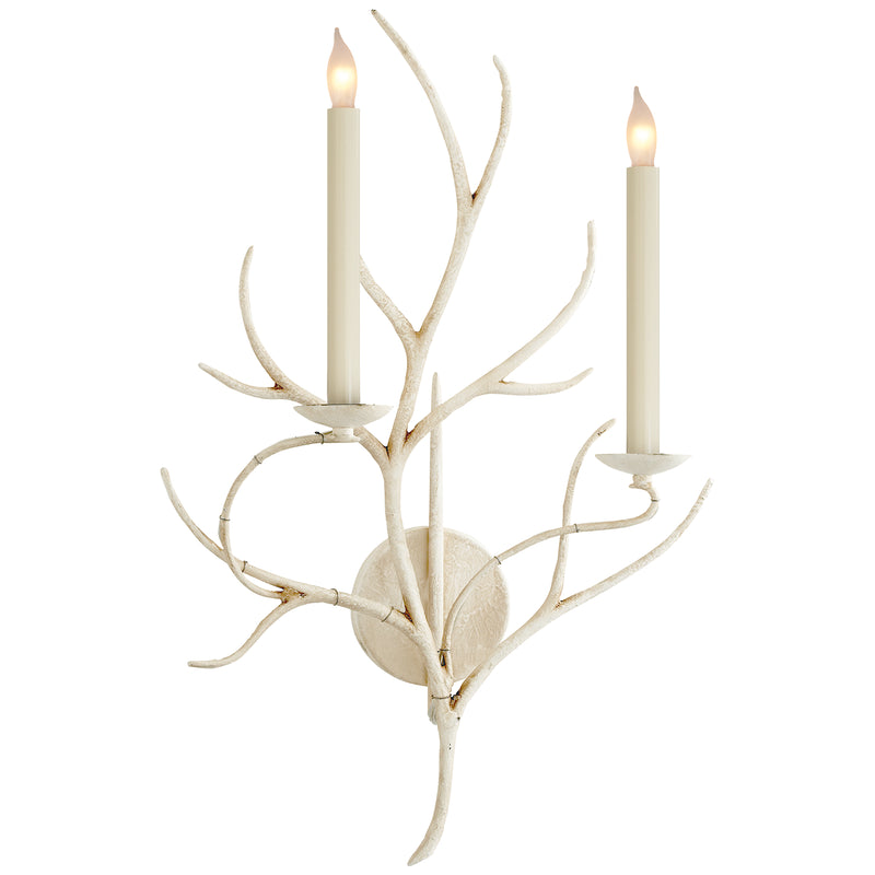 Branch Sconce Two Light Wall Sconce in Old White