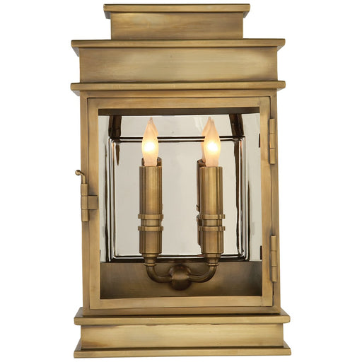 Linear Lantern Short 15" 2-Light Outdoor Wall Lantern (CHD 2908) in Antique-Burnished Brass