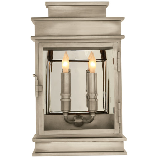 Linear Lantern Two Light Wall Sconce in Antique Nickel