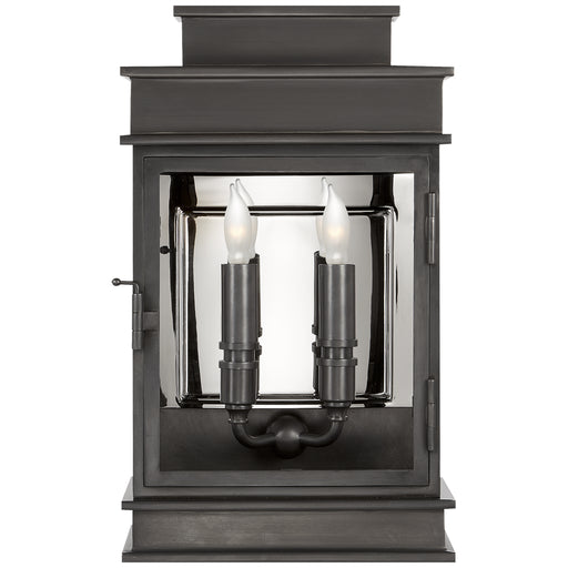 Linear Lantern Two Light Wall Sconce in Bronze