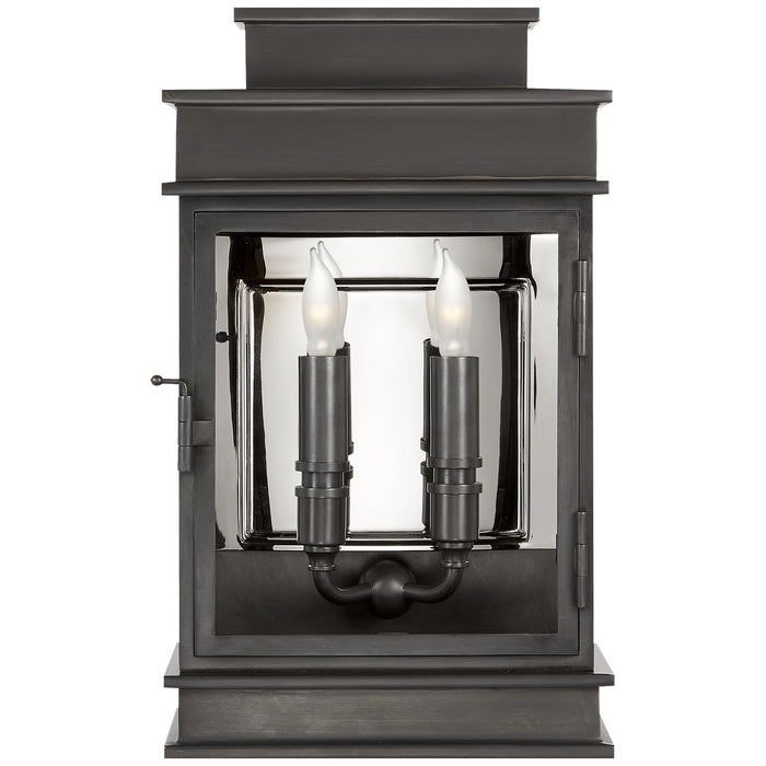 Linear Lantern Two Light Wall Sconce in Bronze