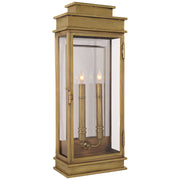 Linear Lantern Tall 22" 2-Light Outdoor Wall Lantern (CHD 2910) in Antique-Burnished Brass