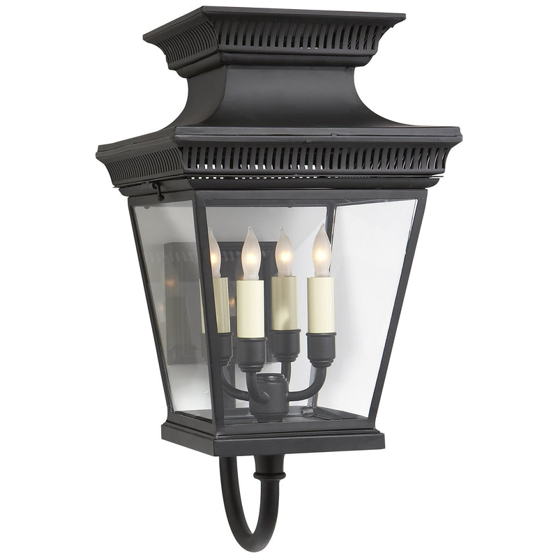 Elsinore Medium Bracket 4-Light Outdoor Wall Lantern in Matte Black
