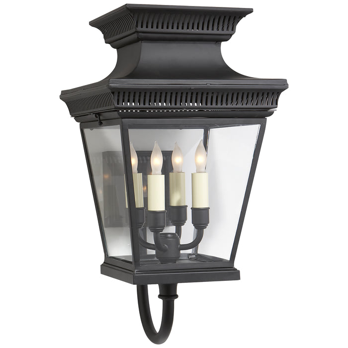 Elsinore Four Light Wall Lantern in Matte Black