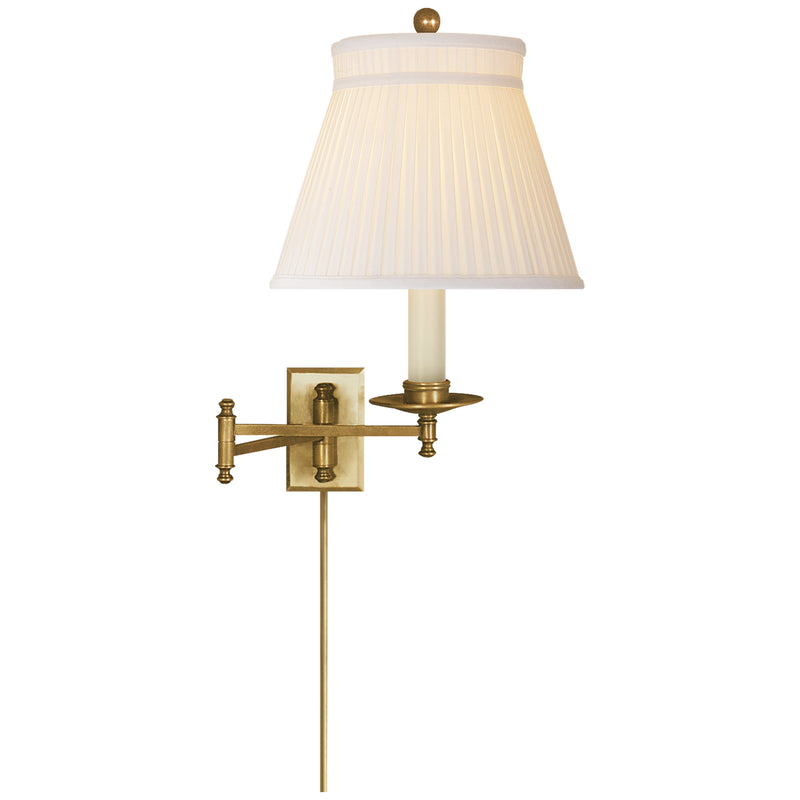 Dorchester3 One Light Swing Arm Wall Lamp in Antique-Burnished Brass