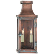 Bedford Two Light Wall Lantern in Natural Copper