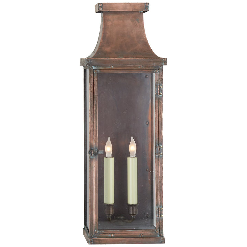 Bedford Large 2-Light Outdoor Wall Lantern in Natural Copper
